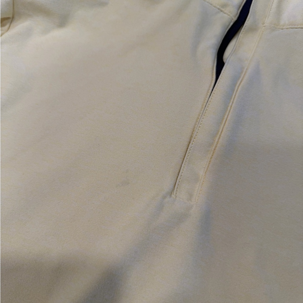 Peter Millar Women's Light Yellow Long Sleeve Quarter Zip Performance Pullover - Picture 6 of 6